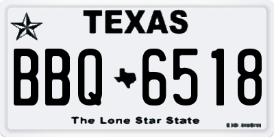 TX license plate BBQ6518