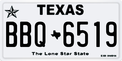 TX license plate BBQ6519