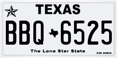 TX license plate BBQ6525