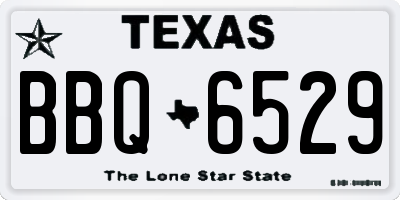 TX license plate BBQ6529