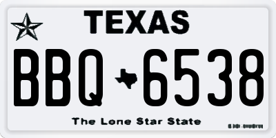 TX license plate BBQ6538