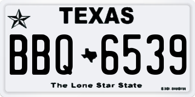 TX license plate BBQ6539