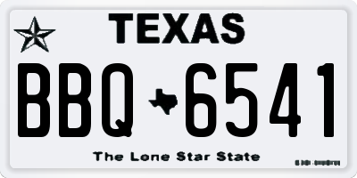 TX license plate BBQ6541