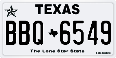 TX license plate BBQ6549