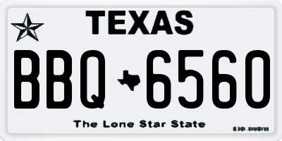 TX license plate BBQ6560