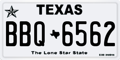 TX license plate BBQ6562