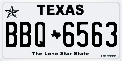 TX license plate BBQ6563