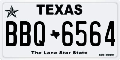 TX license plate BBQ6564