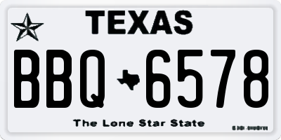 TX license plate BBQ6578