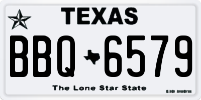 TX license plate BBQ6579