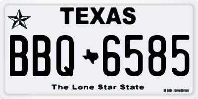 TX license plate BBQ6585
