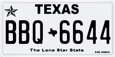 TX license plate BBQ6644