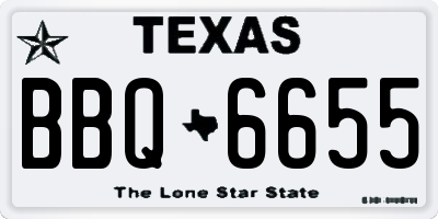 TX license plate BBQ6655
