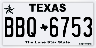 TX license plate BBQ6753