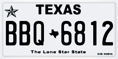 TX license plate BBQ6812