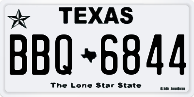 TX license plate BBQ6844