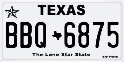 TX license plate BBQ6875