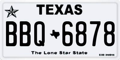 TX license plate BBQ6878