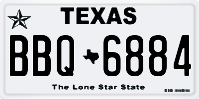 TX license plate BBQ6884
