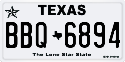 TX license plate BBQ6894