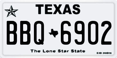 TX license plate BBQ6902