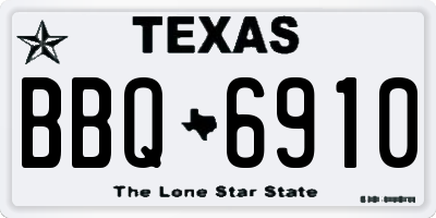 TX license plate BBQ6910