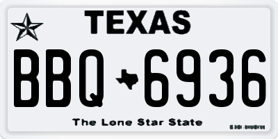 TX license plate BBQ6936