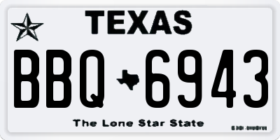 TX license plate BBQ6943
