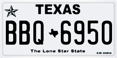 TX license plate BBQ6950