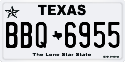TX license plate BBQ6955