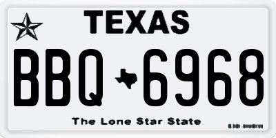 TX license plate BBQ6968