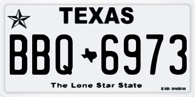 TX license plate BBQ6973
