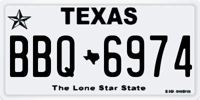 TX license plate BBQ6974