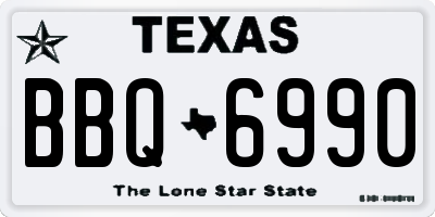 TX license plate BBQ6990