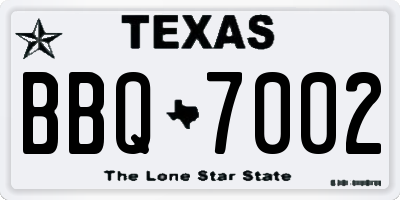 TX license plate BBQ7002