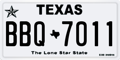 TX license plate BBQ7011