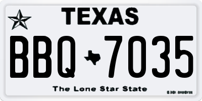 TX license plate BBQ7035