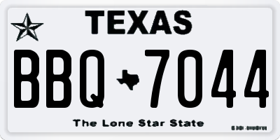 TX license plate BBQ7044