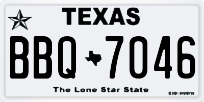 TX license plate BBQ7046