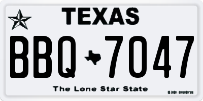 TX license plate BBQ7047