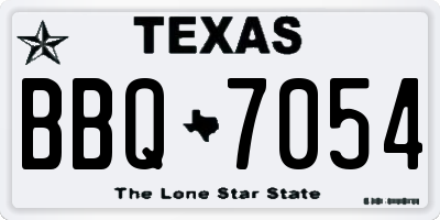 TX license plate BBQ7054
