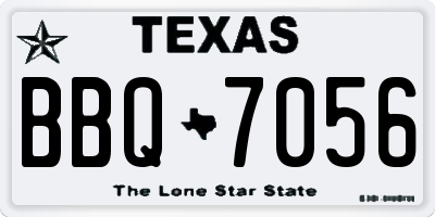 TX license plate BBQ7056