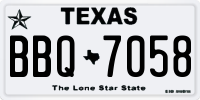 TX license plate BBQ7058