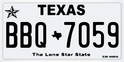 TX license plate BBQ7059
