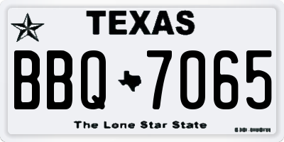 TX license plate BBQ7065