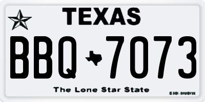TX license plate BBQ7073