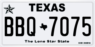 TX license plate BBQ7075