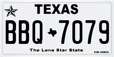 TX license plate BBQ7079