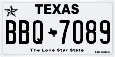 TX license plate BBQ7089