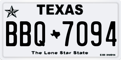 TX license plate BBQ7094